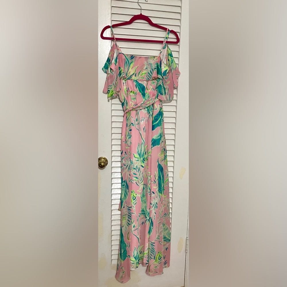 NWOT Lilly Pulitzer Zadie Maxi Dress in Coral Reef Tint Chimposerie Size… - Picture 6 of 7